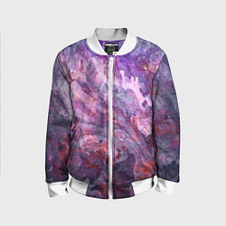 Бомбер детский Абстракция - purple space stone, цвет: 3D-белый