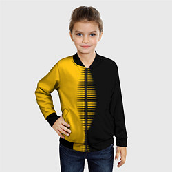 Бомбер детский Чёрно-жёлтый пополам с переходом, цвет: 3D-черный — фото 2