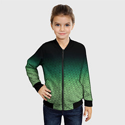 Бомбер детский Чёрно-зелёный градиент с узором, цвет: 3D-черный — фото 2
