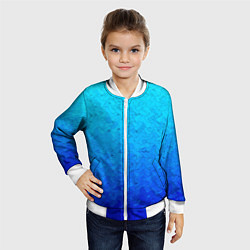 Бомбер детский Голубой в синеву с узором, цвет: 3D-белый — фото 2