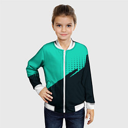 Бомбер детский Color black light blue, цвет: 3D-белый — фото 2