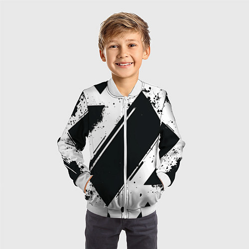 Детский бомбер Color black white / 3D-Белый – фото 3