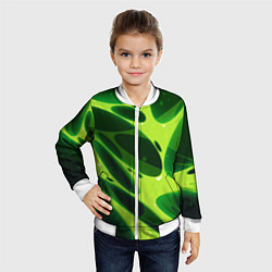 Бомбер детский Color green light green, цвет: 3D-белый — фото 2