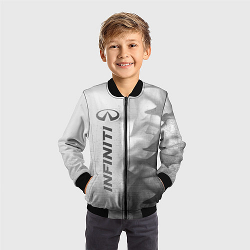 Детский бомбер Infiniti - white gradient по-вертикали / 3D-Черный – фото 3
