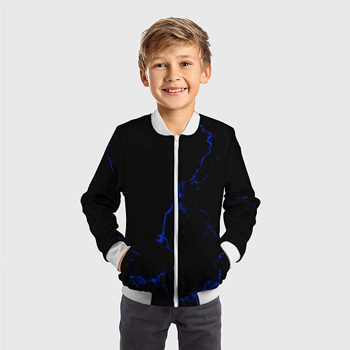 Детский бомбер Color black blue / 3D-Белый – фото 3