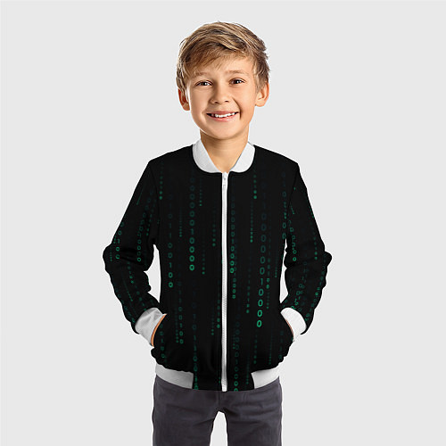 Детский бомбер Color black turquoise / 3D-Белый – фото 3