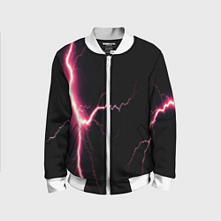 Бомбер детский Lightning pink, цвет: 3D-белый
