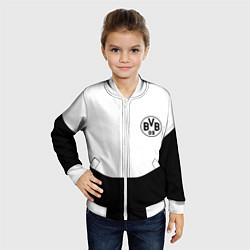 Бомбер детский Borussia geometry, цвет: 3D-белый — фото 2
