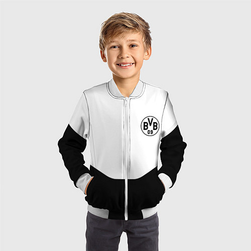 Детский бомбер Borussia geometry / 3D-Белый – фото 3