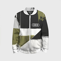 Бомбер детский Ауди логотип, цвет: 3D-белый