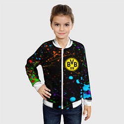 Бомбер детский Borussia neon splash, цвет: 3D-белый — фото 2