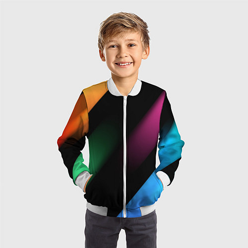 Детский бомбер Multicoloured / 3D-Белый – фото 3