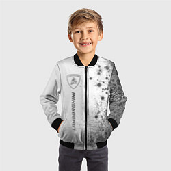 Бомбер детский Lamborghini - white gradient по-вертикали, цвет: 3D-черный — фото 2