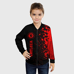 Бомбер детский Chelsea - red gradient по-вертикали, цвет: 3D-черный — фото 2