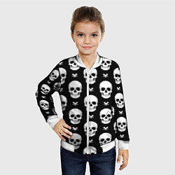 Бомбер детский Черепной фон, цвет: 3D-белый — фото 2