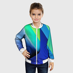 Бомбер детский Color blue green, цвет: 3D-белый — фото 2