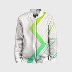 Детский бомбер Color white line green