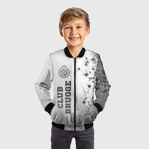 Детский бомбер Club Brugge - white gradient по-вертикали / 3D-Черный – фото 3