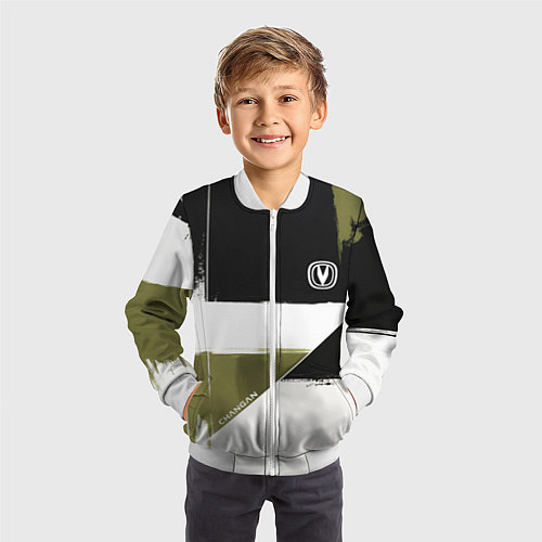 Детский бомбер Changan логотип / 3D-Белый – фото 3