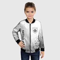 Бомбер детский AEK Athens - white gradient вертикально, цвет: 3D-черный — фото 2