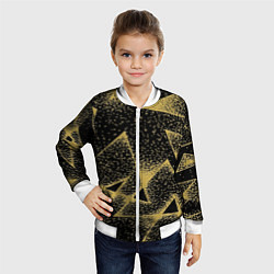 Бомбер детский Triangle yellow with dots, цвет: 3D-белый — фото 2