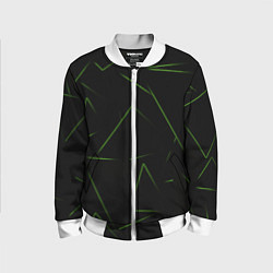 Бомбер детский Color green line, цвет: 3D-белый