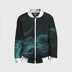 Бомбер детский Color smoke turquoise, цвет: 3D-белый
