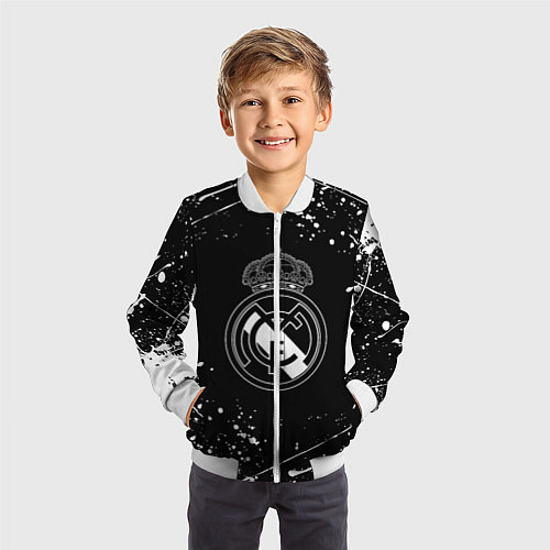 Детский бомбер Real Madrid белые краски / 3D-Белый – фото 3