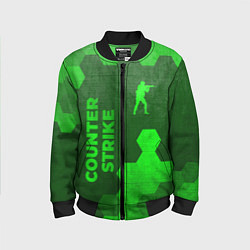 Бомбер детский Counter Strike - green gradient вертикально, цвет: 3D-черный