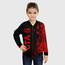 Бомбер детский GTA - red gradient по-вертикали, цвет: 3D-черный — фото 2