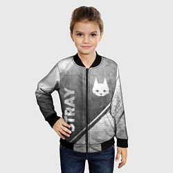 Бомбер детский Stray - grey gradient вертикально, цвет: 3D-черный — фото 2