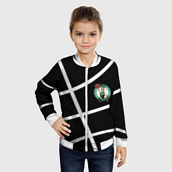 Бомбер детский Boston Celtics black, цвет: 3D-белый — фото 2