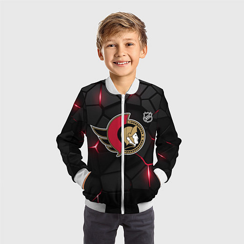 Детский бомбер Оттава Сенаторз - НХЛ хоккей / 3D-Белый – фото 3