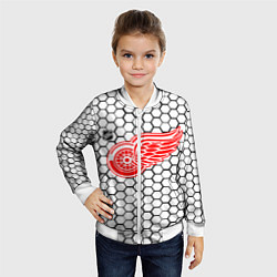 Бомбер детский Детройт Ред Уингз - белые соты, цвет: 3D-белый — фото 2