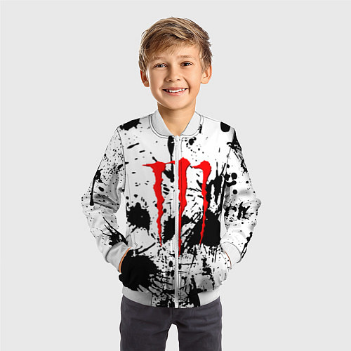 Детский бомбер Monster energy краски / 3D-Белый – фото 3