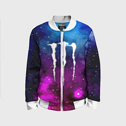 Бомбер детский Monster energy neon space, цвет: 3D-белый