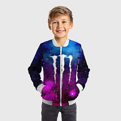 Бомбер детский Monster energy neon space, цвет: 3D-белый — фото 2