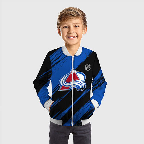 Детский бомбер Колорадо Эвеланш - синий и черный / 3D-Белый – фото 3