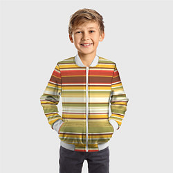 Бомбер детский Горизонтальные полосы, цвет: 3D-белый — фото 2