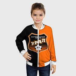 Бомбер детский ФК Урал - оранжево черные, цвет: 3D-белый — фото 2