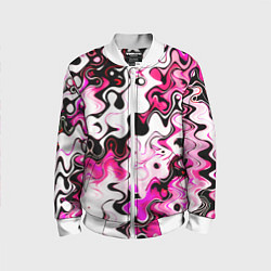 Детский бомбер Абстракция разлитые краски розовый