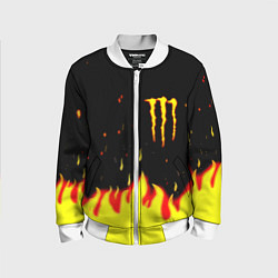 Бомбер детский Monster energy fire steel, цвет: 3D-белый