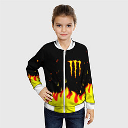 Бомбер детский Monster energy fire steel, цвет: 3D-белый — фото 2