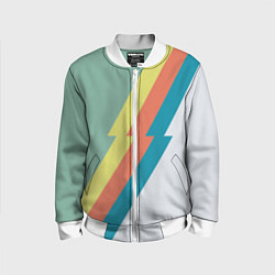 Бомбер детский Рок молния Боуи весенняя палитра, цвет: 3D-белый