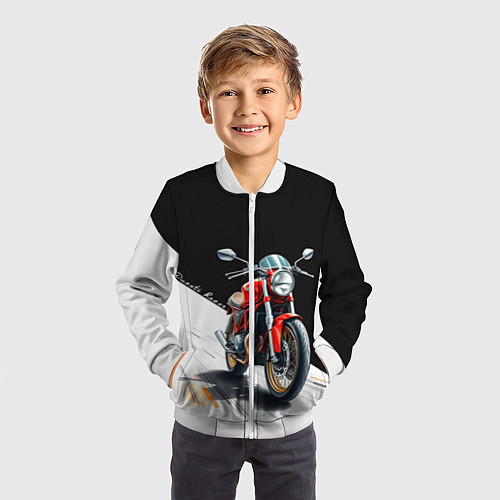 Детский бомбер Ducati Racer / 3D-Белый – фото 3