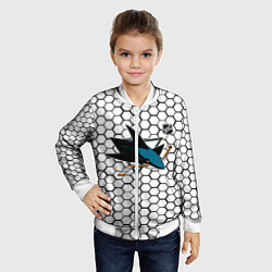 Бомбер детский Сан Хосе Шаркс - белые плиты, цвет: 3D-белый — фото 2