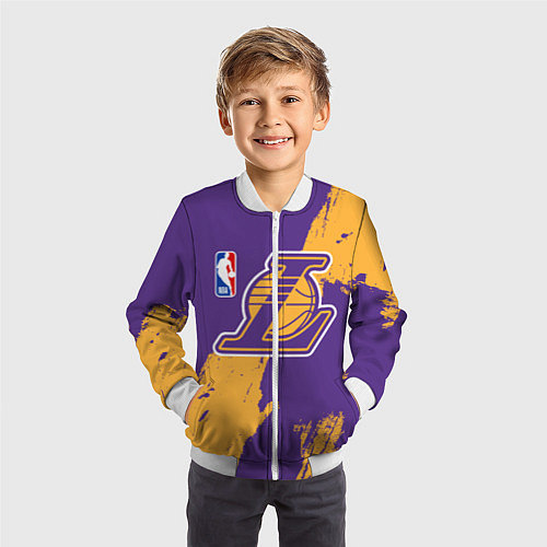 Детский бомбер Lakers NBA / 3D-Белый – фото 3