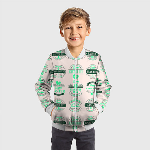 Детский бомбер Easter turquoise / 3D-Белый – фото 3