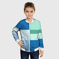 Бомбер детский Мятное небо колор-блок, цвет: 3D-белый — фото 2
