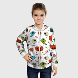 Бомбер детский Halloween pumpkin show, цвет: 3D-белый — фото 2